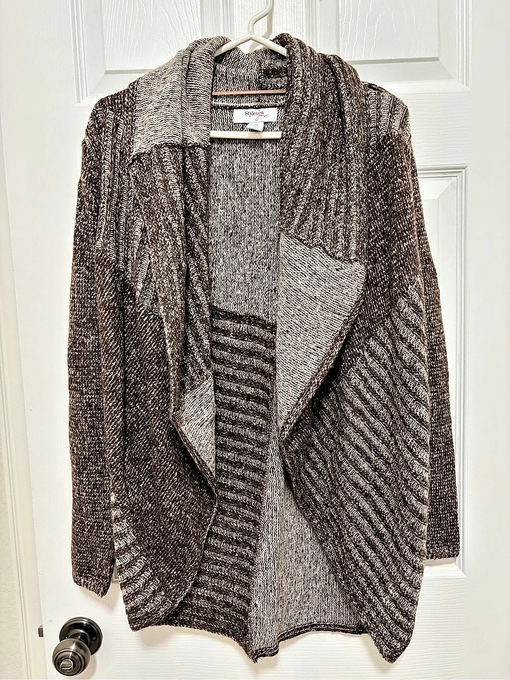 Style & Co. Jeans Wool Blend Marled Open Front Cardigan